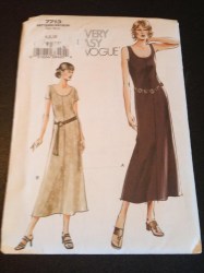 7713 VOGUE LONGER FLARE STRETCH TANK DRESS PATTERN 6-22  3 sizes choice uncut